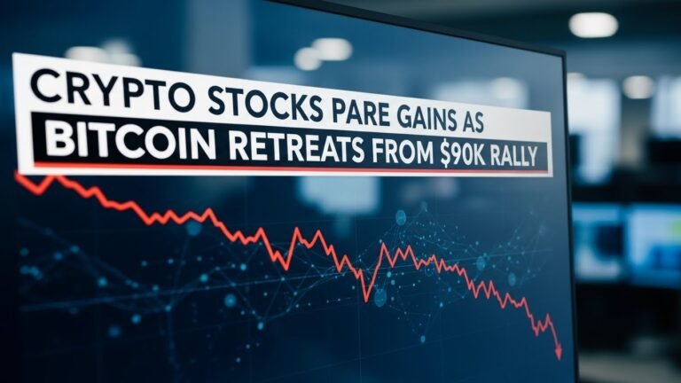 Crypto Stocks Pare Gains as Bitcoin Retreats From $90K Rally