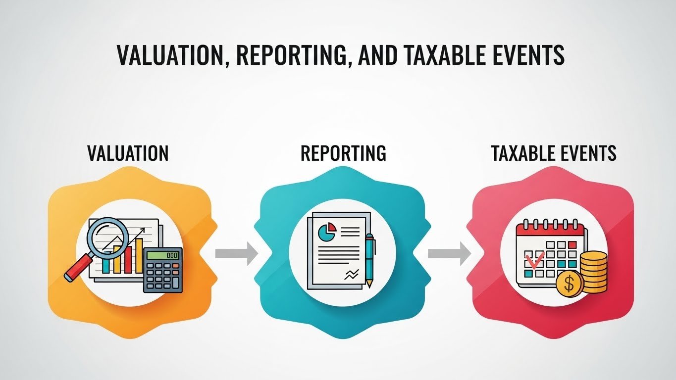 Valuation, Reporting, and Taxable Events