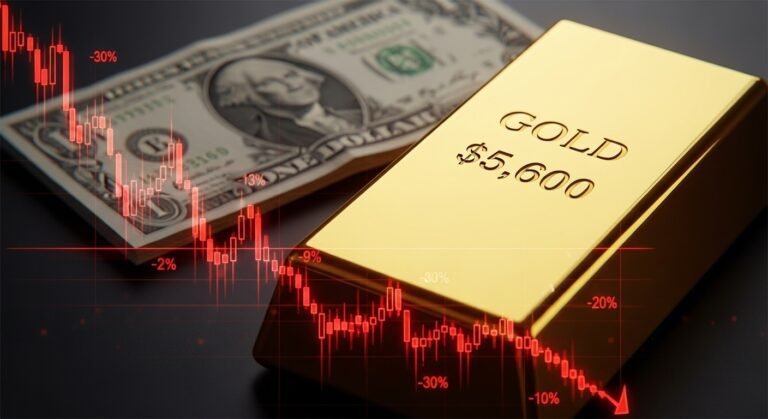 Crypto Down Today Gold Price Hits $5,600 as Dollar Weakens