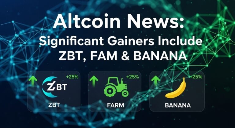 Altcoin News Significant Gainers Include ZBT, FARM & BANANA